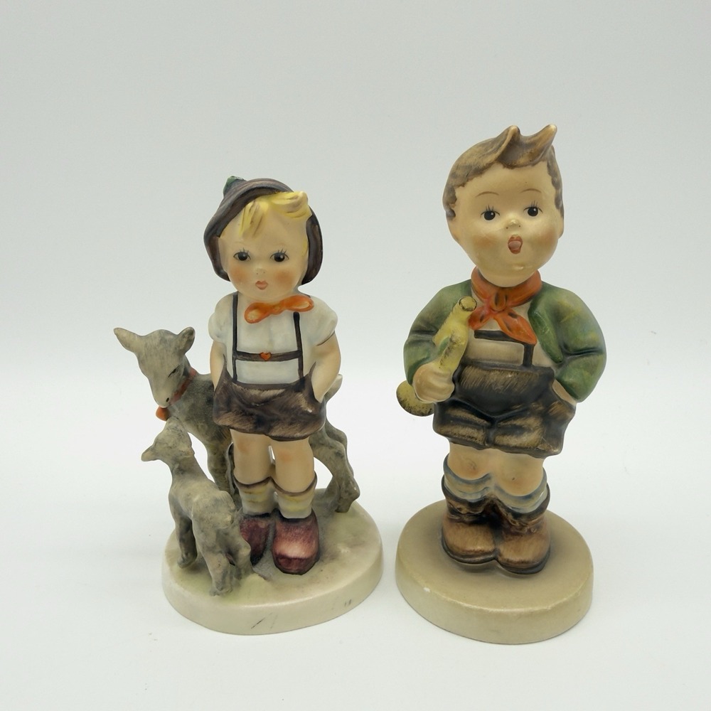 Goebel Hummel Figurines Lot of 2 Vintage Hand Painted Germany